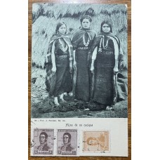 ABORIGENES HIJAS DE UN CACIQUE ANTIGUA TARJETA POSTAL INDIGENAS